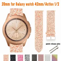 }:“{》 Galaxy Watch,42มม. สายสมาร์ทวอทช์สายหนังสำหรับ Galaxy Watch Active 2 Bling สายนาฬิกาข้อมือแวววาวทดแทน