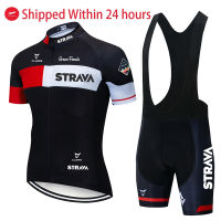 STRAVA Men Cycling Jersey Set Bib Shorts Set 2022 Summer Mountain Bike Bicycle Suit Anti-UV Bicycle Team Racing Uniform Clothes