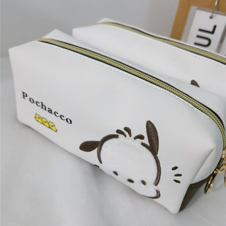 sanrio-pochacco-cartoon-cute-pencil-case-student-stationery-box-large-capacity-multifunctional-cosmetic-storage-bag