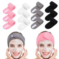 3 Buah Kit Headband Spa Wajah Bungkus Mandi Rias Wajah Ikat Kepala Olahraga Kain Terry Handuk Regang Dapat Disesuaikan dengan Pita Ajaib