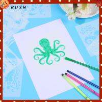 BUSH 16 ชิ้น DIY การตกแต่งบ้าน ลายฉลุสิ่งมีชีวิต แม่แบบกลวงภาพวาดสัตว์ทะเล มหาสมุทร 6x6นิ้ว