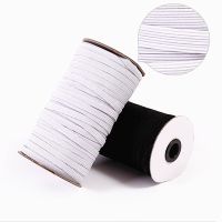 ✆ 3/4/5/6/8/10/12mm 5yards Hight Elastic Bands Spool Sewing Band Flat Elastic Cord White and Black Diy Handmade Accessories