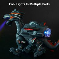 Electric Toys Walking Dinosaur Robot Toy Dragon Fire Breathing Water Spray Mist with Red Light Realistic Sounds Gifts For Kid