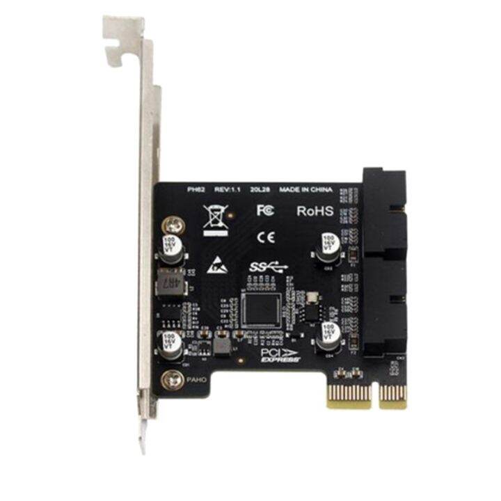 PH62 PCIE Expansion Card PCIE Adapter Card Adapter 2 Port USB3.0 Hub