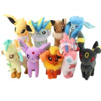 9ชิ้น/เซ็ต20ซม. ตุ๊กตาโปเกมอนตุ๊กตาของเล่นยืน Glaceon Leafeon Umbreon Vaporeon Flareon Eevee Sylveon ของขวัญวันเกิดของเล่นเด็ก