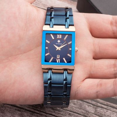 （A Decent035）นาฬิกาข้อมือผู้ชาย Squarewatch สีดำ2021นาฬิกาข้อมือผู้ชายสีทอง2021