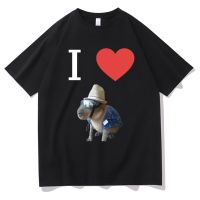 I Heart Capybaras Kaus Ukuran Besar Uniseks, T-Shirt Harajuku Lengan Pendek Motif Lucu Kasual Modis Untuk Pria Dan Wanita S-4XL-5XL-6XL