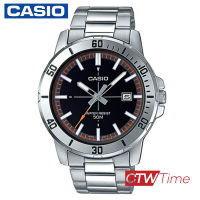 Casio นาฬิกาข้อมือผู้ชาย สแตนเลส รุ่น MTP-VD01D-1E2VUDF (หน้าปัดสีดำ)