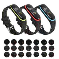 Strap for Mi Band 7 6 5 Bracelet Double Line Soft Sport Silicone Watchband Smartwatch Bracelet for Xiaomi Mi Band 3 4 5 6 Strap Smartwatches