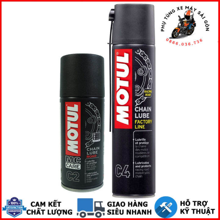 Xịt dưỡng sên Motul Chain Lube C2/C4 bôi trơn sên Nhập khẩu Pháp