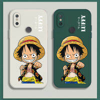 เคส Xiaomi A2 Case Cartoon Luffy Liquid Silicone Cartoon Luffys Flocking Protective phone Cover