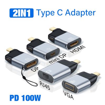 ▥♂ USB C Type C to HDMI DP VGA miniDP RJ45 Converter Adapter PLUG 4K 60Hz HD video transmission for Mac PC Laptop Phone TV Android