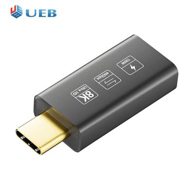 อะแดปเตอร์ USB รองรับ PD240w QC USB Type C ไปยังอะแดปเตอร์ USB4 8K HD Type-C เป็นอะแดปเตอร์ปลั๊กตัวเมียและเล่นแฟลชไดรฟ์สองหัวความเร็วสูงสูง40Gbps สำหรับพีซีแล็ปท็อป