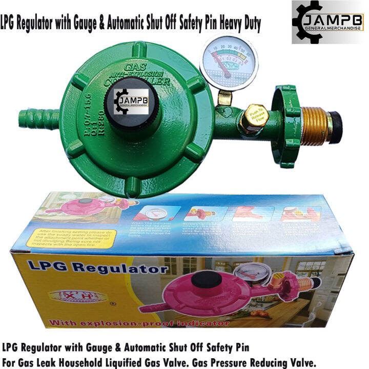 LPG Regulator with gauge and safety device anti explosion Push Button