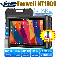 FOXWELL NT1009 OBD2 สแกนเนอร์ระบบเต็มรูปแบบ 2023 ECU เข้ารหัสสองทางควบคุมใช้งานทดสอบรถยนต์วินิจฉัยสแกนเนอร์เครื่องมือสร้างรหัสทำความสะอาดสำหรับทุกรุ่นสากล OE ระบบเต็มรูปแบบ OBD เครื่องมือวิเคราะห์รถยนต์