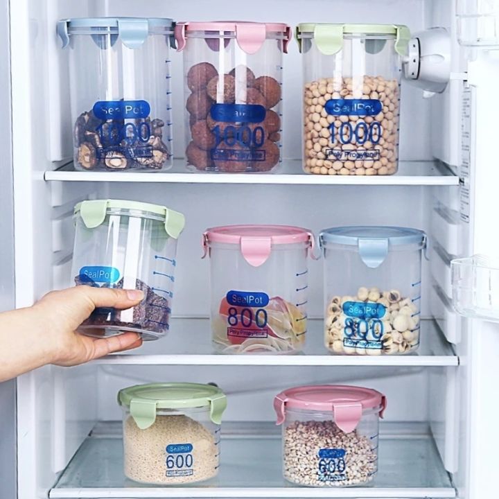 plastic-airtight-food-storage-container-with-lids-kitchen-transparent-storage-jar-household-refrigerator-fresh-food-sealed-can