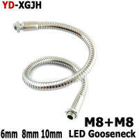 2 ชิ้นผู้ถือที่มีความยืดหยุ่นโคมไฟคอห่าน LED M8 Dia 6/8/10/12 มิลลิเมตรหลอดไฟ led สากลท่อโลหะคดเคี้ยวหลอดสำหรับ DIY โคมไฟตั้งโต๊ะ LED-Linqiaoe