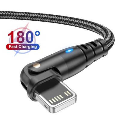 Chaunceybi Rotate USB Lightning Fast Charging Cable iPhone 14 13 12 P40 P30 Type-C Data Cord Wire