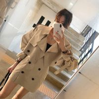 Office Lady Temperament Big Lapel Double Breasted Trench Jacket Short + Wrap Hip Mini Skirts Casual Vintage Sets Fashion Korean