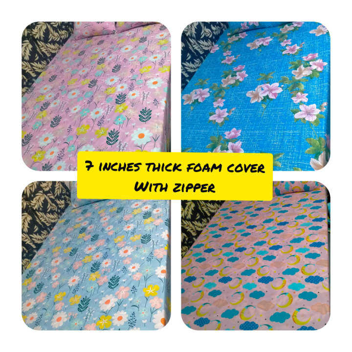 7 and 8 inches thick bed foam cover with zipper Lazada PH