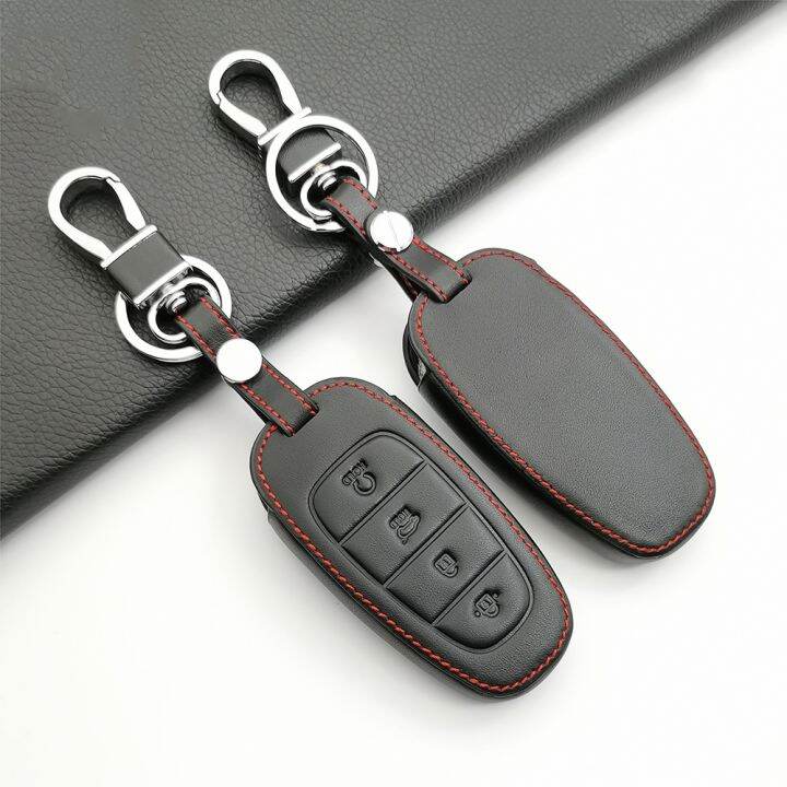 leather-car-key-case-for-hyundai-palisade-grandeur-azera-elantra-gt-kona-2018-2019-smart-remote-fob-protector-cover-accessories