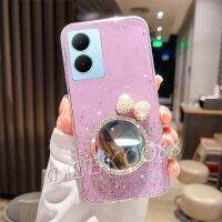 เคสโทรศัพท์สำหรับ VIVO Y27 Y36 Y78 Y02T Y02A 5G 4G พร้อมโบว์3D กระจกวงกลมแวววาว TPU Softcase เคสโทรศัพท์น่ารักน่ารัก VIVOY27 VIVOY78 VIVOY36