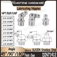 1Piece-5Pcs 45° 90° Straight NPT BSP UNF SUS304 Stainless Steel Lubricating Nipples Cone Type Hydraulic Grease Nipple Fittings