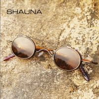 SHAUNA Punk Styles Women Small Oval Sunglasses Fashion Men Removable Clip Dual Use Blue Mirror/Clear Lens Glasses UV400