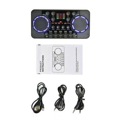 ”【；【-= Sound Card Live Streaming V300 Pro Audio Mixers Inter Music Studio Accessory Headset Voice Noise Reduction