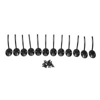 12 Pack Black Coat Hooks Wall Mounted with Retro Double Hooks Utility Black Hooks for Coat Scarf Bag Towel Key Cap