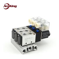 วาล์วลมวาล์วน้ำ4v210-08วาล์วถอยหลัง Ac220vdc24v ผ่านขดลวดนิวเมติกแม่เหล็กไฟฟ้าหลายตำแหน่งวาล์วควบคุม