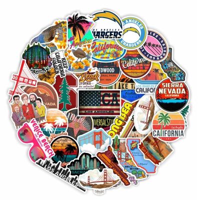 hotx【DT】 10/50pcs Scenery Stickers Grizzly Beach Surfing Vacation Decal Sticker To Laptop