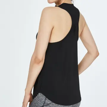 Women's Quick Dry Yoga Vest Cover-up Crew Neck Sleeveless Shirt
