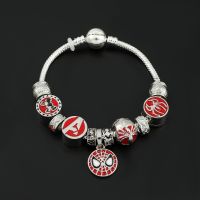 Marvel Superhero Spiderman Charm Bracelet Avengers Enamel Charm Pendant Bangles Trendy Women Hand Chain Accessories Gifts