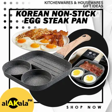 MLfire 4 Cup Egg Frying Pan Pancake Omelette Pan Cooker Non-stick Cookware  Fried Divided Pan for Breakfast Pancake Poached Egg