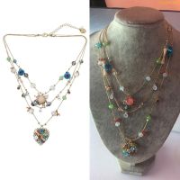 blg Flower Heart Pendant Necklace Colorful Beaded Choker Necklace Summer Jewelry 【JULY】