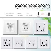 5V 2100Ma USB Type C รูปลั๊กไฟผนังหลอดไฟบ้านการชาร์ทอย่างรวดเร็วใช้ได้ทั่วไป EU UK ประเทศไทยเต้าเสียบ USB-C สีขาวแผงพีซีไทย