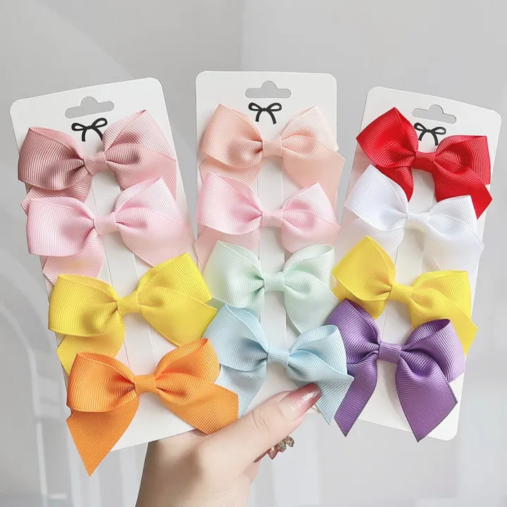 4Pcs/Set Grosgrain Ribbon Bowknot Hairpins for Cute Girls Handmade Hair  Clips Barrettes Headwear Kids Baby Hair Accessories Gift | Lazada PH
