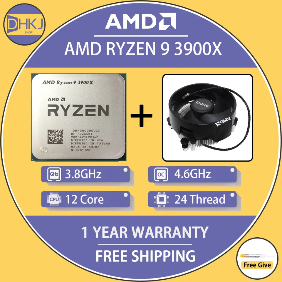 USED AMD Ryzen 9 3900X R9 3900X 3.8 GHz Twelve-Core 24-Thread CPU ...