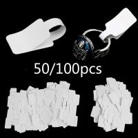 Wholesale 50/100 Pieces White Blank Price Tag Square Round Heads Paper Labels Sticker For Ring Necklace Bracelet Jewelry Display