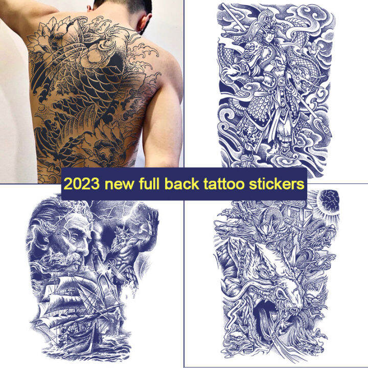 【Lasts to 15 Days】34*48cm Big Size Full Back Tattoo Stickers 3D Magic