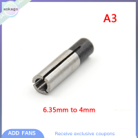 Aokago 6.35มม.ถึง3.175มม.1/8 "แกะสลัก bit Router TOOL Adapter สำหรับแกะสลัก COLLET