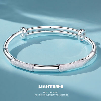 LIGHT &amp; Z สร้อยข้อมือไม้ไผ่ใหม่กำไลข้อมือเงินสร้อยข้อมือไม้ไผ่คุณภาพสูงสำหรับผู้หญิง