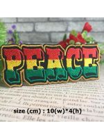 เครื่องหมาย peace ตัวรีดติดเสื้อ อาร์มรีด อาร์มปัก ตกแต่งเสื้อผ้า หมวก กระเป๋า แจ๊คเก็ตยีนส์ Hippie Embroidered Iron on Patch