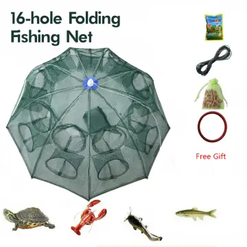 fish trap 6/8/10 Holes Shrimp Cage Folding Umbrella Fishing Net