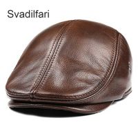 Mens outdoor leather hat winter Berets male warm Ear protection cap 100 genuine leather dad hat wholesale Leisure bone