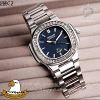 ♝GRAND EAGLE นาฬิกาข้อมือผู้หญิง สายสแตนเลส รุ่น AE8014Lเพชร – SILVERNAVYBLUE♣