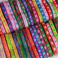 7M/Lot Width 1CM Flower Vintage Handmade Embroidered Jacquard Ribbons Clothing Lace Fabric Gift Wrapping  Bags