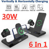 30W Wireless Charger 3 In 1 Fast Charging Dock Station สำหรับ 12 11 Pro XS MAX XR X 8 SE 6 5 4 3 Pro