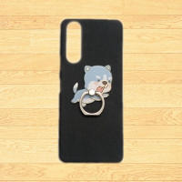 Case for Sony Xperia 1 II 5 10 III L4 PRO-I XQ-BE42 L3 XZ4 8 Lite Plus IV 3D Cute Blue Dog Finger Ring Stand Holder Soft TPU Phone Cover